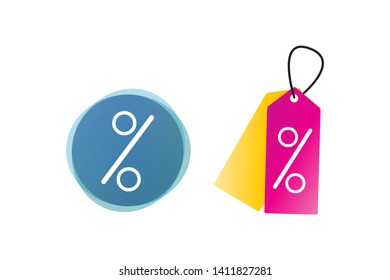 Discount offer tag icon. Shopping coupon symbol. Sale label tag with percentage sign. Black friday discount banner or coupon. Vector shopping label