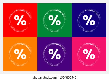 Discount offer tag icon. Shopping coupon symbol. Sale label tag with percentage sign. Black Friday discount banner or coupon.