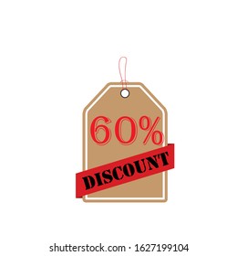 Discount offer tag icon. Shopping coupon symbol. Sale label tag with percentage sign. Black friday discount banner or coupon. Vector shopping label