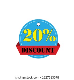 Discount offer tag icon. Shopping coupon symbol. Sale label tag with percentage sign. Black friday discount banner or coupon. Vector shopping label