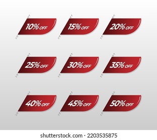 Discount offer tag icon or Shopping coupon symbol with percentage sign for marketing discount sticker banner