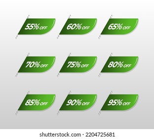 Discount offer tag icon or Shopping coupon symbol with percentage sign for marketing discount sticker banner