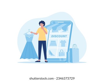 discount on clothes trending concept flat illustration