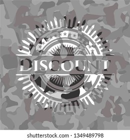 Discount on grey camo pattern