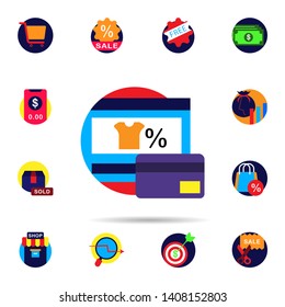 Discount, online payment icon. Universal set of discount for website design and development, app development