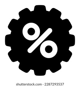 descuento en el estilo de icono sólido de compras en línea
