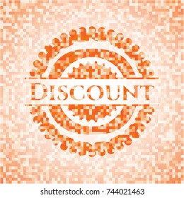 Discount orange mosaic emblem