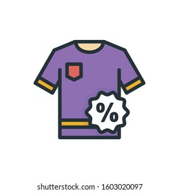 Discount Outline Filled Illustration. vector Style symbol Icon.