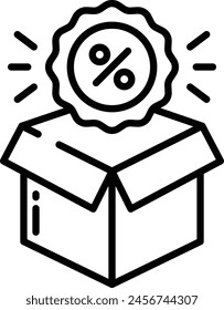 Discount outline icon vector illustration