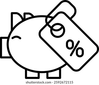 Discount Outline icon vector illustration