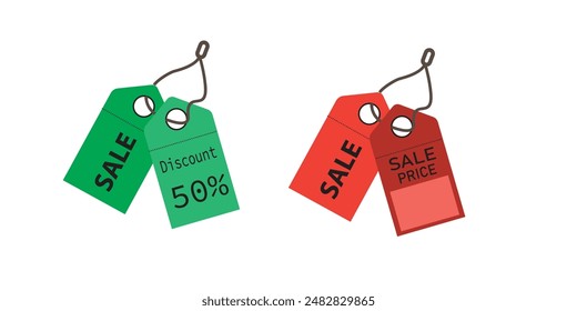 DISEÑO DE PAQUETE DE DESCUENTO PROMO. Oferta de descuento Precio tag. Oferta especial etiqueta de venta. Vector Ilustración de etiqueta adhesiva moderna. Vector, oferta limitada, 50% de descuento