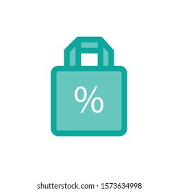 discount package flat icon, vector illustration