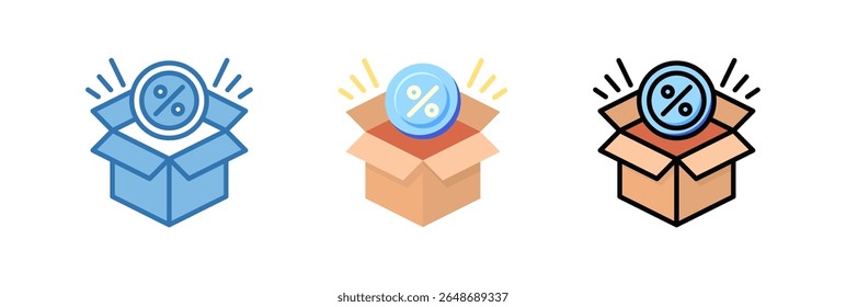 Elemento del icono del paquete del descuento para el diseño