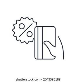 Discount payment. Vector linear icon isolated on white background.