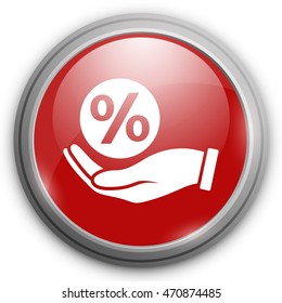 Discount percent with hand