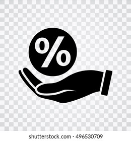 Discount percent with hand