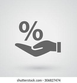 Discount Percent With Hand Icon.