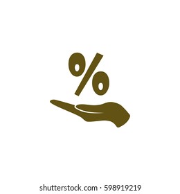 Discount percent with hand icon