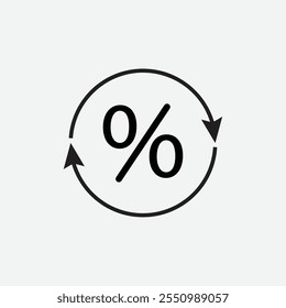 Ilustración vectorial de logotipo de icono de porcentaje de descuento