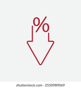 Ilustración vectorial de logotipo de icono de porcentaje de descuento
