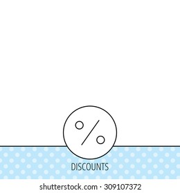 Discount percent icon. Sale sign. Special offer symbol. Circles seamless pattern. Background with icon. Vector