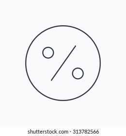Discount percent icon. Sale sign. Special offer symbol. Linear outline icon on white background. Vector