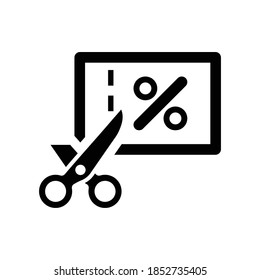 Discount percent icon.cut,scissor (vector illustration)