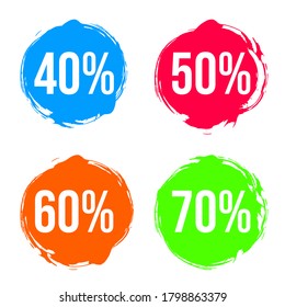 discount percent set grunge banner 