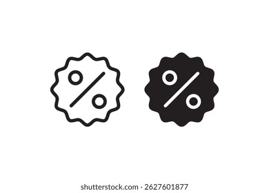 Discount percentage badge icons vector set Vector