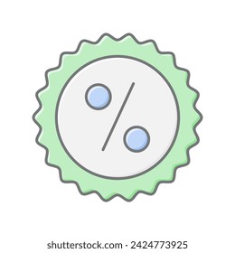 Discount Percentage icon, discount, percentage, sale, offer lineal color icon, editable vector icon, pixel perfect, illustrator ai file