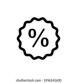 Discount, percentage icon symbol. outline percentage discount vector icon. isolated black simple line element illustration from signs concept.