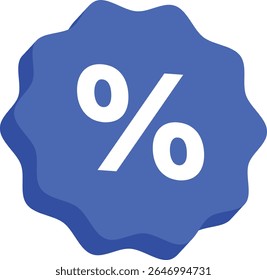 Discount and percentage icons in blue, ideal for sales, promotions, pricing, and e-commerce marketing materials. Suitable for seasonal events, discount labels, and banners.