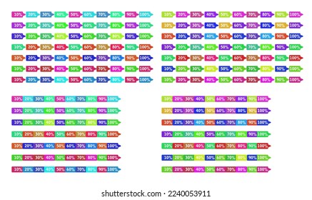 Discount Percentage Tag. Set Of Colorful Discount Label Icons. Discount Coupons With Percentage Sign