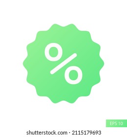 Discount percentage vector icon in flat style design for website design, app, UI, isolated on white background. EPS 10 vector illustration.