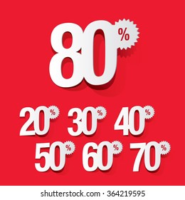 Discount percents vector tags
