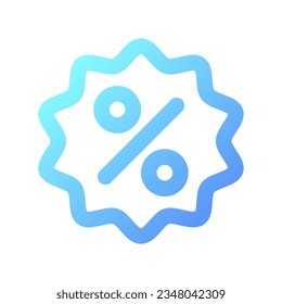 Discount pixel perfect gradient linear ui icon. Special offer for customers. Price deduction. Line color user interface symbol. Modern style pictogram. Vector isolated outline illustration