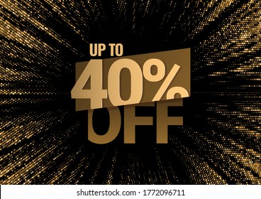 Discount with the price is 40. Vector illustration