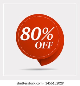 Discount with the price is 80% . This is the concept of the price list for discounts, of an advertising campaign, advertising marketing sales,