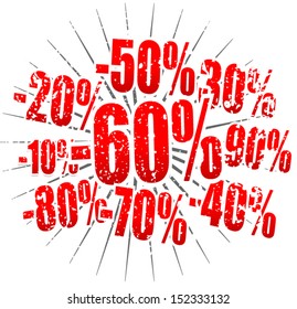 Discount - Price Explosion - Grunge vector