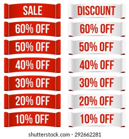 Discount price labels. Isolated vector illustration on white background.