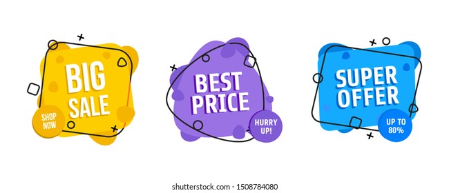 Discount price sale bubble banners, price tags label.special offer flat promotion sign. Flash sale special offer set and can use for instagram, facebook, and social media other