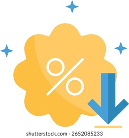 Discount Price Tag with Arrow Down