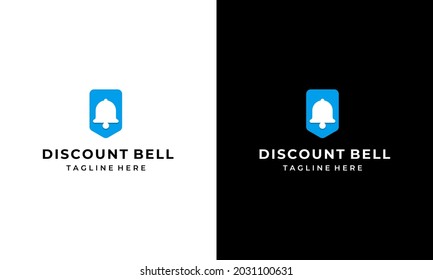 Discount Price Tag Deal Shop with Bell Alarm Logo Design Inspiration