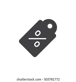 discount price tag icon vector, filled flat sign, solid pictogram isolated on white, logo illustration