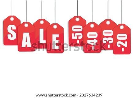 Discount price tag with discount minus 50 sale vector illustration