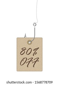Discount price tag on a white background. Vector illustration.