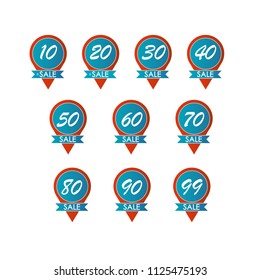 Discount price tag set white background