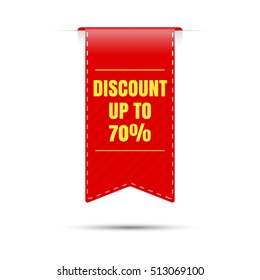 Discount price tags. Red vector sticker on a white background.