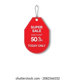 Discount price tags. Sale stickers isolated on white background. Promotion templates, vector hang tag.