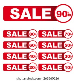Discount price tags, sticker, label or tag.